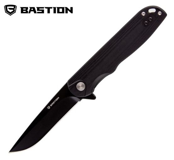 Bastion Craft Flipper Folding Knife, D2 Black, G10 Black, BSTN2371 - Click Image to Close